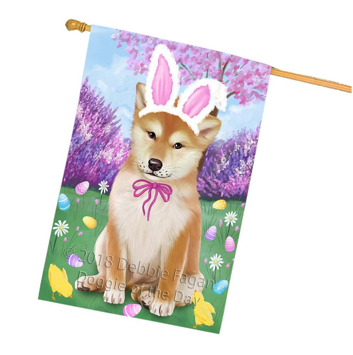 Shiba Inu Dog Easter Holiday House Flag FLG49365