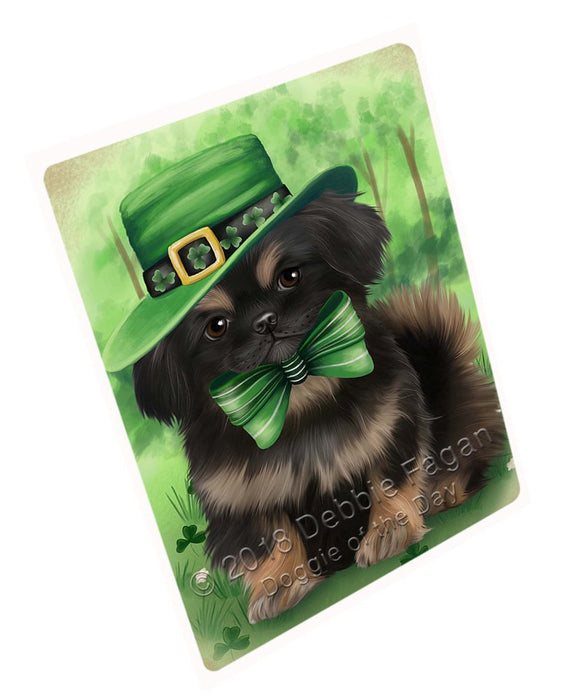 St. Patricks Day Irish Portrait Pekingese Dog Tempered Cutting Board C50397