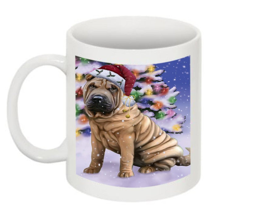 Winter Wonderland Shar Pei Dog Christmas Mug CMG0610
