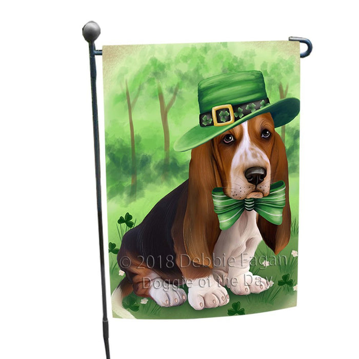 St. Patricks Day Irish Portrait Basset Hound Dog Garden Flag GFLG49095