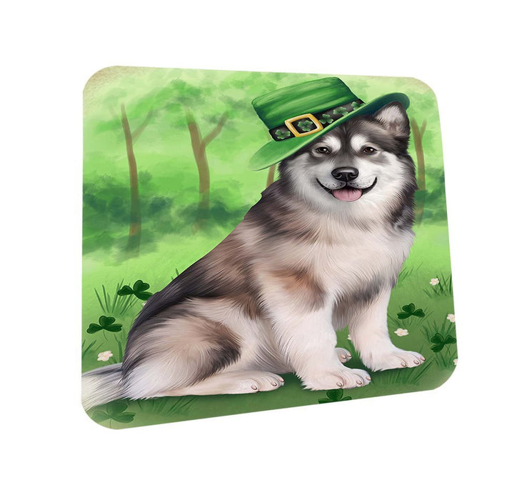 St. Patricks Day Irish Portrait Alaskan Malamute Dog Coasters Set of 4 CST48408