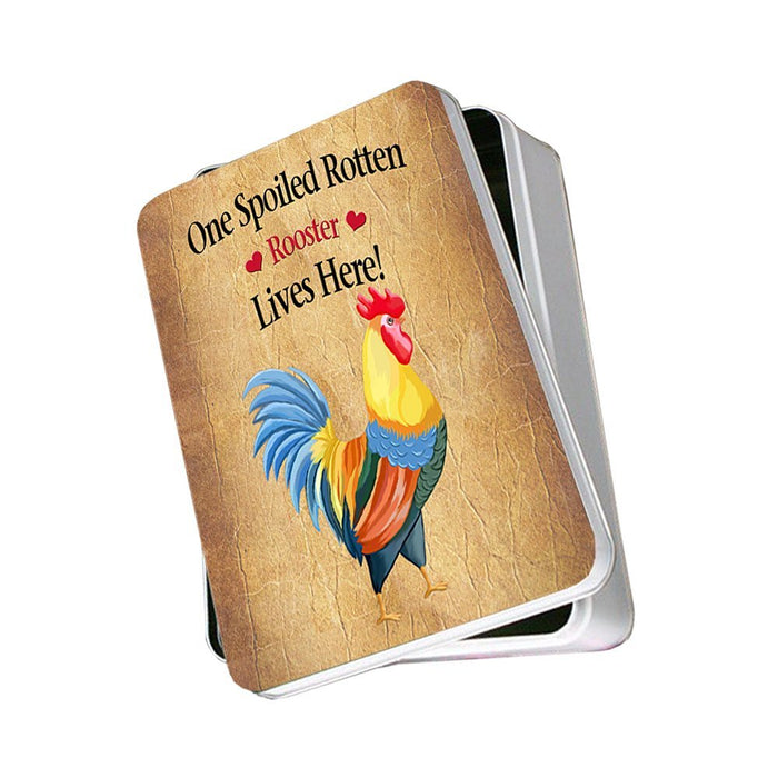 Spoiled Rotten Rooster Photo Storage Tin