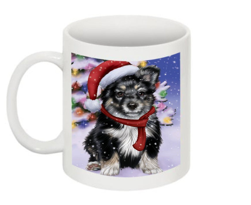 Winter Wonderland Australian Shepherd Dog Christmas Mug CMG0568