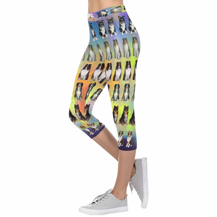 Australian Shepherd Dogs  All-Over Low Rise Capri Leggings (Model L08)