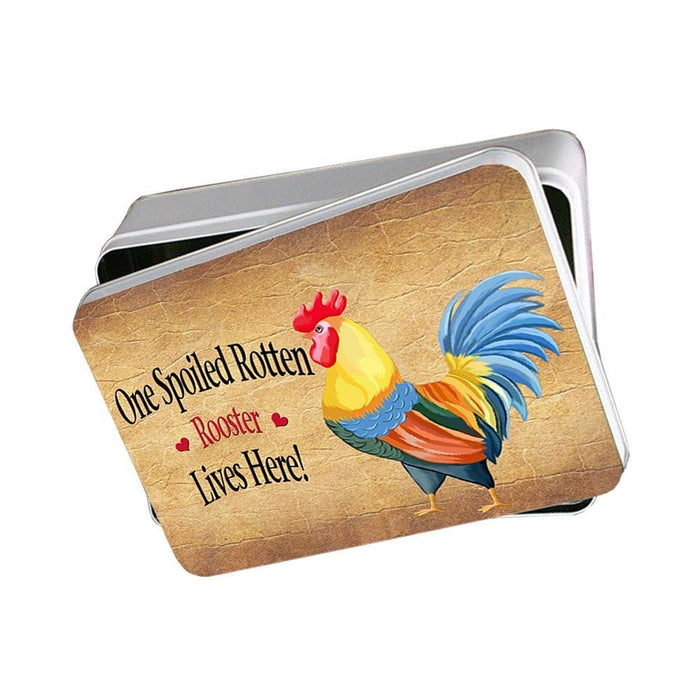 Spoiled Rotten Rooster Photo Storage Tin