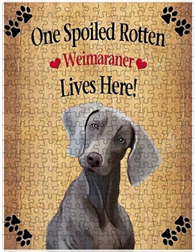 Spoiled Rotten Weimaraner Dog Puzzle with Photo Tin