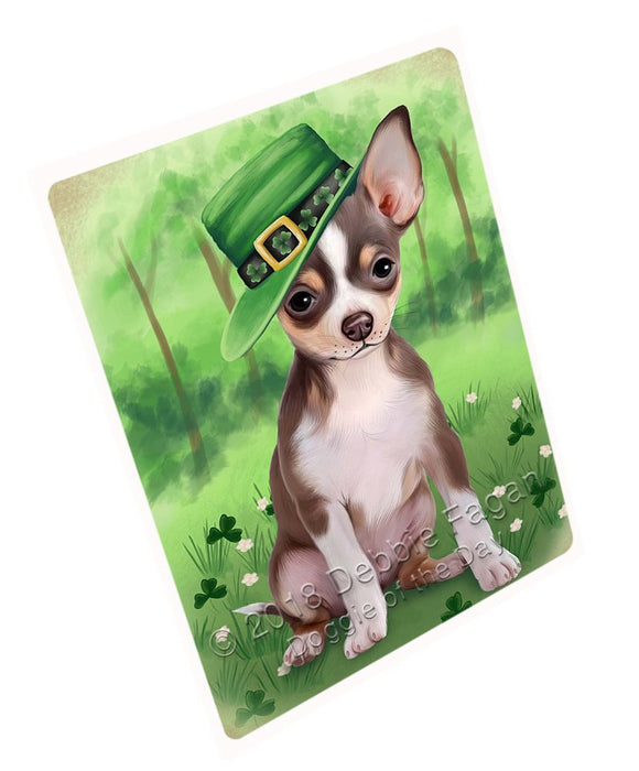 St. Patricks Day Irish Portrait Chihuahua Dog Tempered Cutting Board C50190