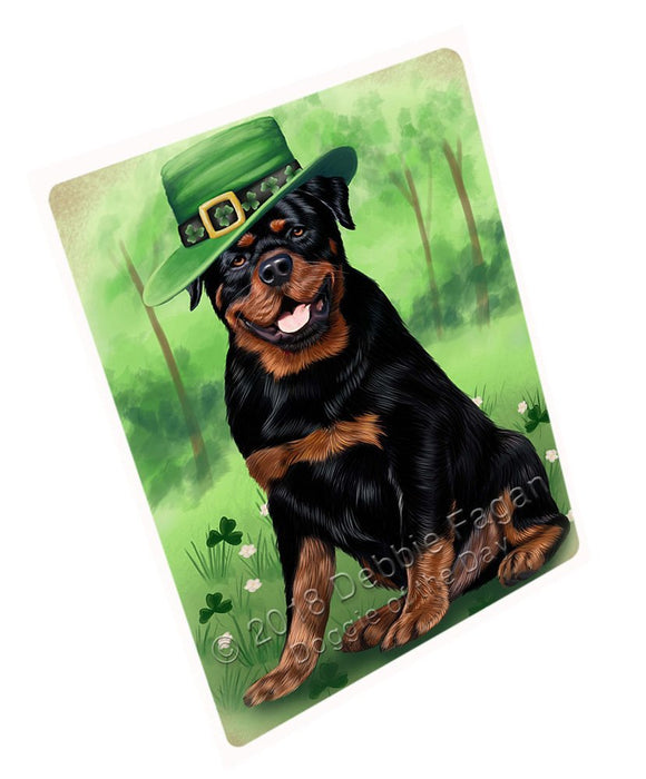 St. Patricks Day Irish Portrait Rottweiler Dog Tempered Cutting Board C51606