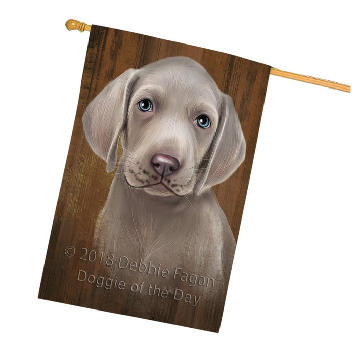 Rustic Weimaraner Dog House Flag FLGA49558