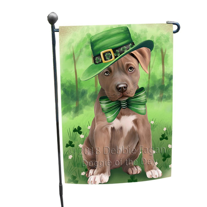 St. Patricks Day Irish Portrait Pit Bull Dog Garden Flag GFLG49129
