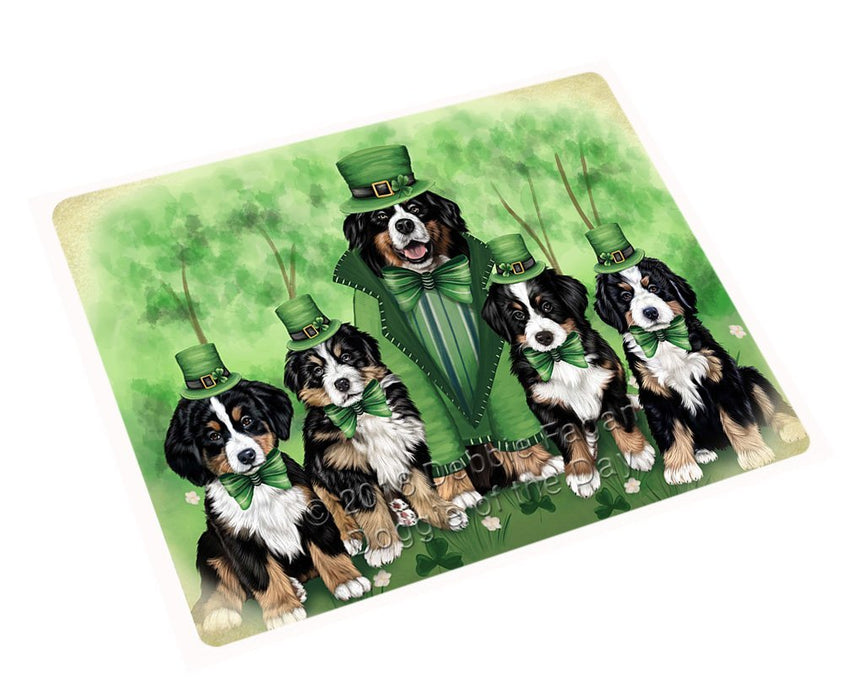 St. Patricks Day Irish Family Portrait Bernese Mountain Dogs Magnet Mini (3.5" x 2") MAG51462
