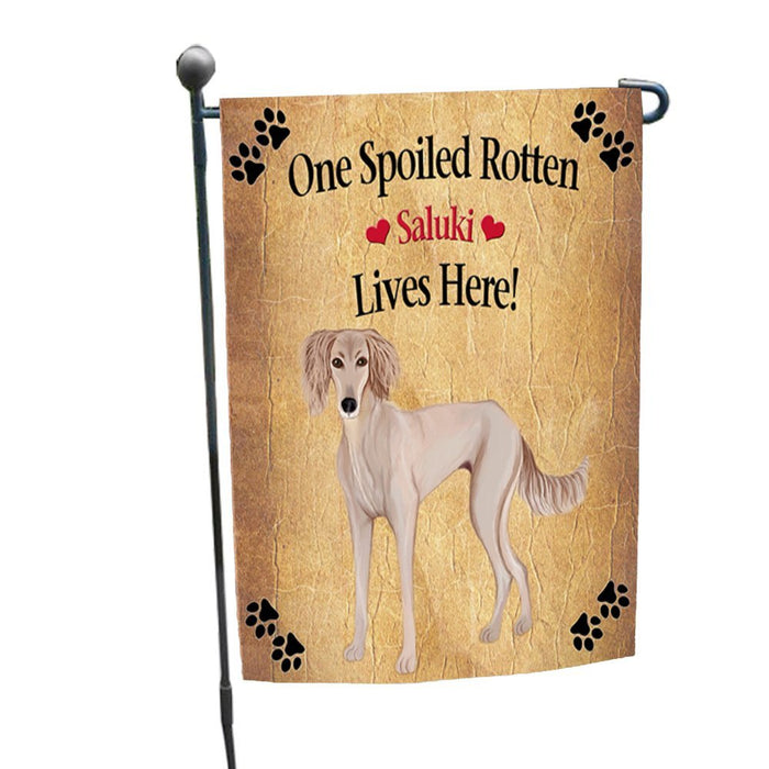 Saluki Puppy Spoiled Rotten Dog Garden Flag
