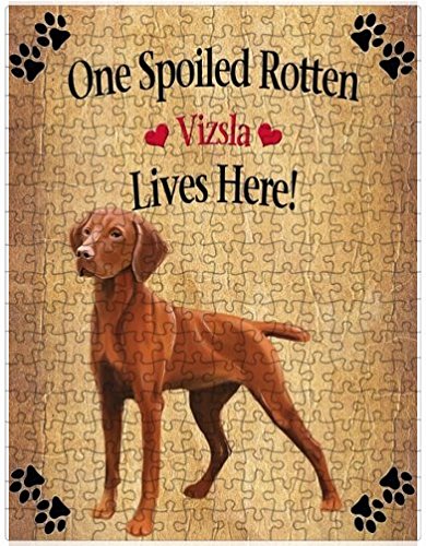 Spoiled Rotten Vizsla Dog Puzzle with Photo Tin