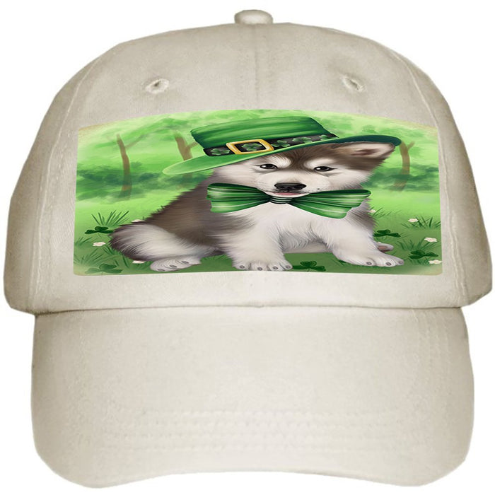 St Patricks Day Irish Portrait Alaskan Malamute Dog Ball Hat Cap HAT49380