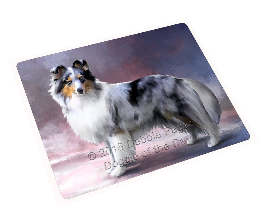 Shetland Sheepdog Blue Merle Dog Tempered Cutting Board