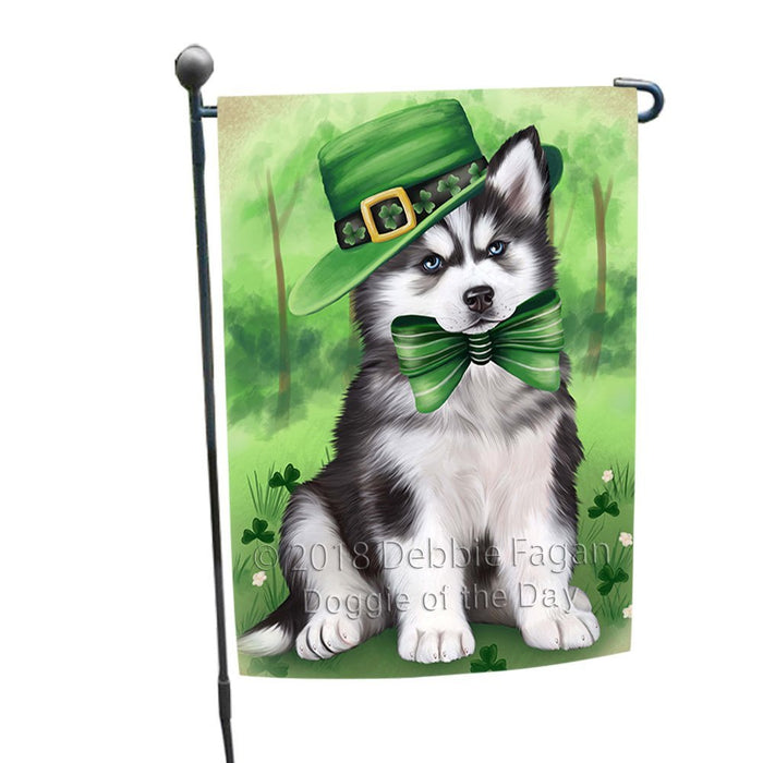St. Patricks Day Irish Portrait Siberian Husky Dog Garden Flag GFLG49195