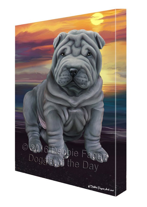 Shar-Pei Dog Painting Printed on Canvas Wall Art