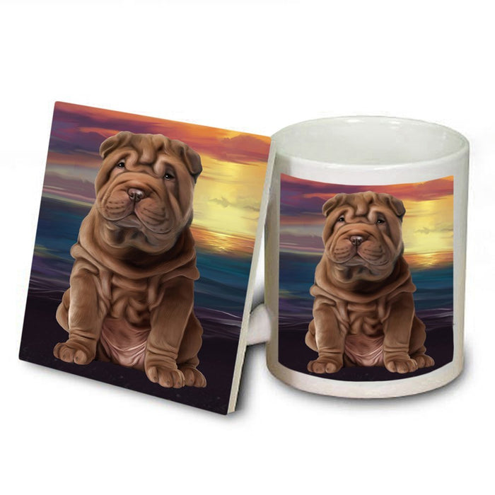 Shar-Pei Dog Mug and Coaster Set