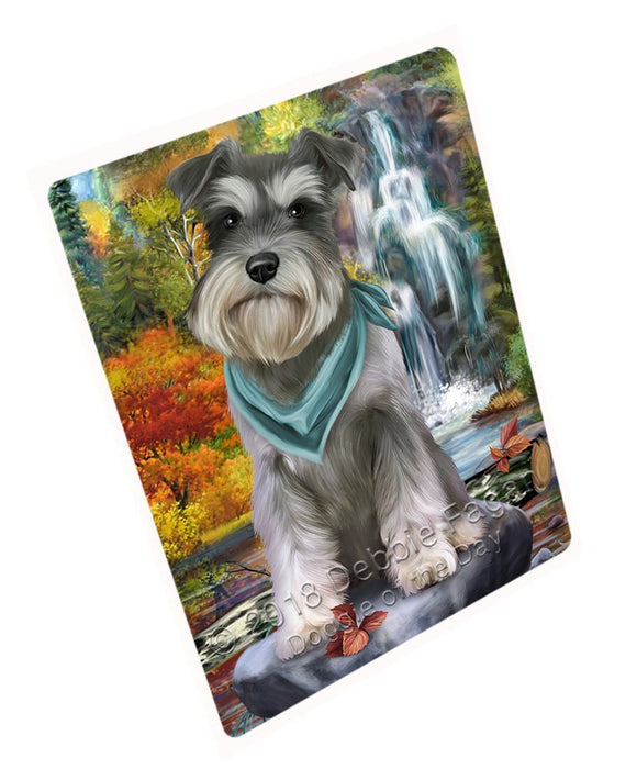 Scenic Waterfall Schnauzer Dog Large Refrigerator / Dishwasher Magnet RMAG56730