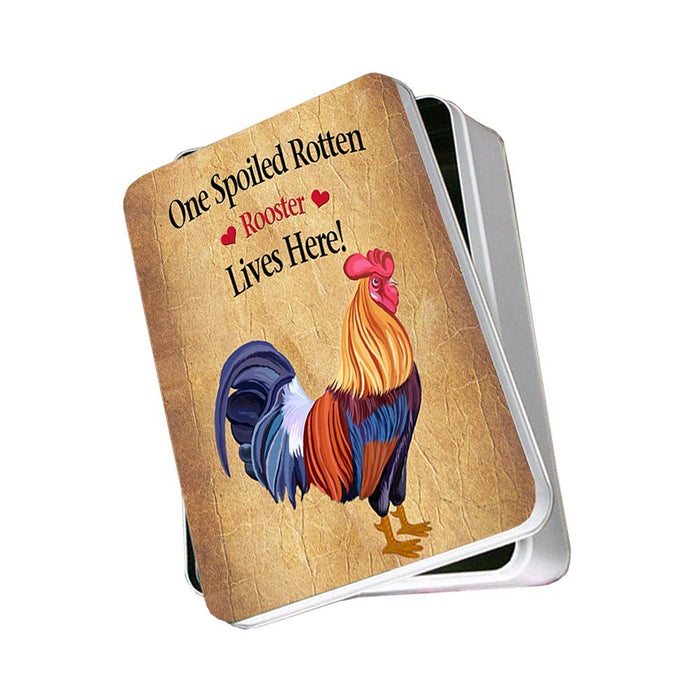 Spoiled Rotten Rooster Photo Storage Tin