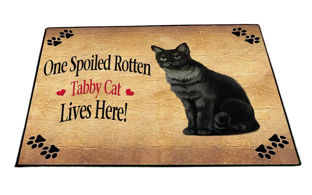 Spoiled Rotten Tabby Cat Indoor/Outdoor Floormat