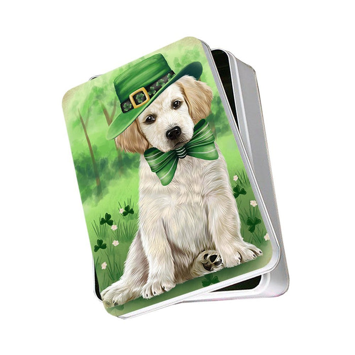 St. Patricks Day Irish Portrait Labrador Retriever Dog Photo Storage Tin PITN48826