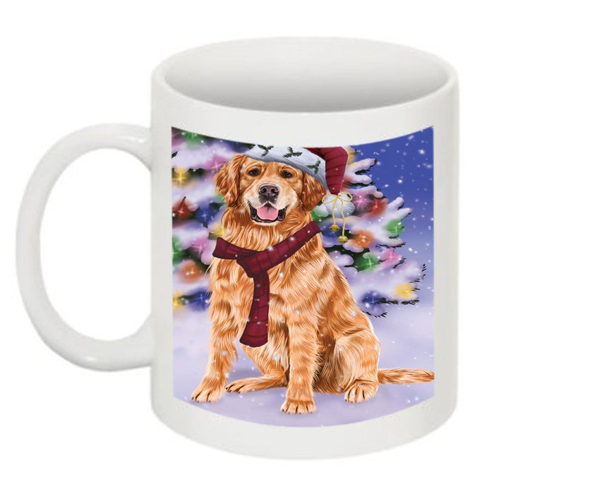 Winter Wonderland Golden Retriever Dog Christmas Mug CMG0596