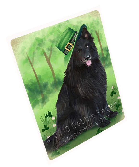 St. Patricks Day Irish Portrait Belgian Shepherd Dog Tempered Cutting Board C51441
