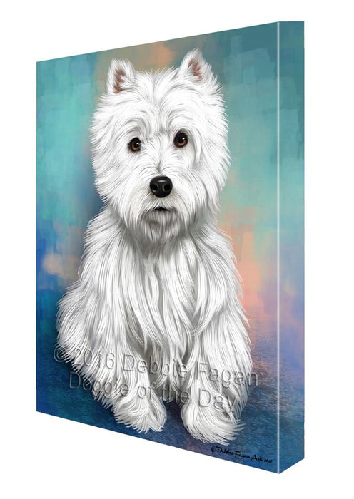 West Highland Terriers Puppy Dog Painting Printed on Canvas Wall Art