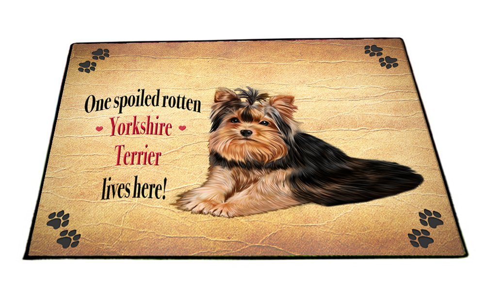 Spoiled Rotten Yorkie Dog Floormat (18x24)