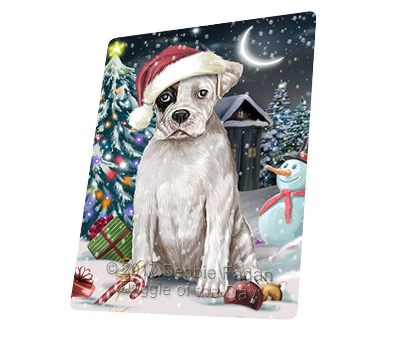 Have A Holly Jolly Christmas Boxer Dog In Holiday Background Magnet Mini (3.5" x 2") D060