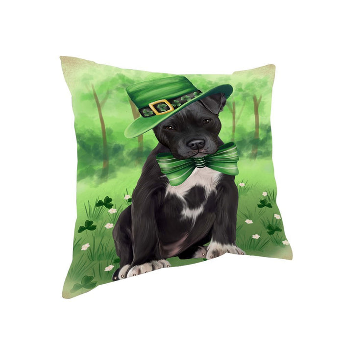 St. Patricks Day Irish Portrait Pit Bull Dog Pillow PIL52732
