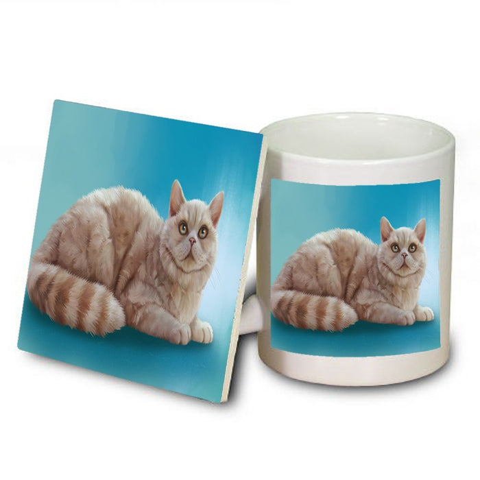 Selkirk Rex Cat Mug and Coaster Set