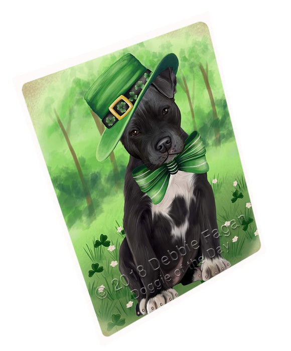 St. Patricks Day Irish Portrait Pit Bull Dog Tempered Cutting Board C51525