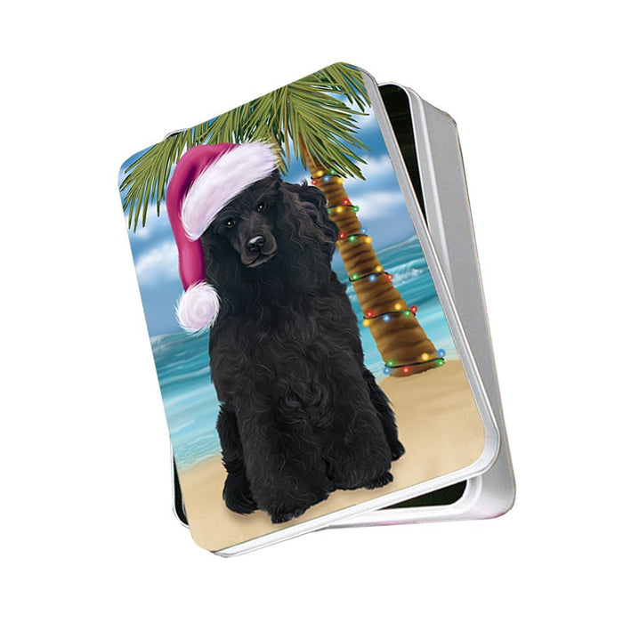 Summertime Poodle Dog on Beach Christmas Photo Storage Tin PTIN0716