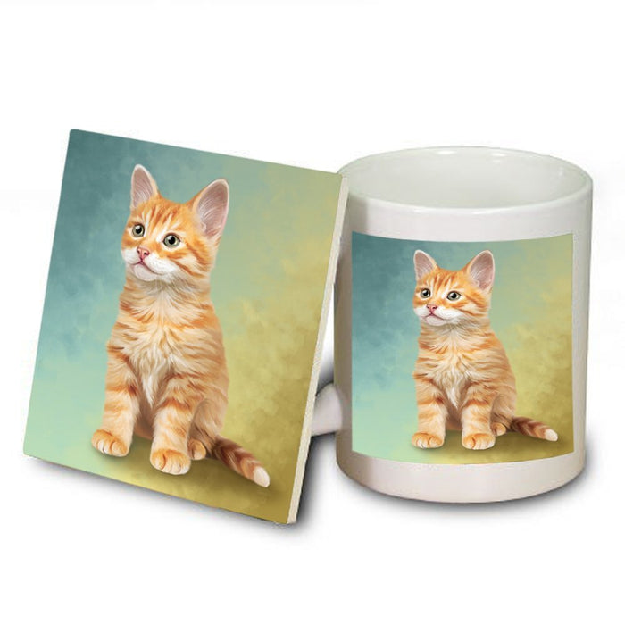 Tabby Cat Mug and Coaster Set