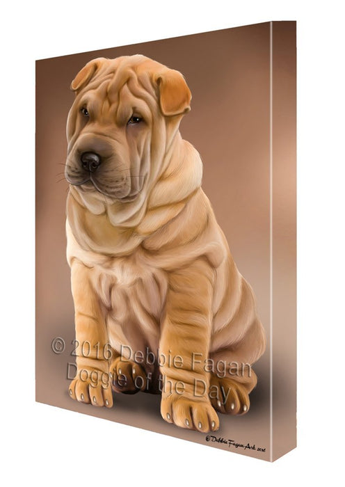 Shar-Pei Dog Painting Printed on Canvas Wall Art