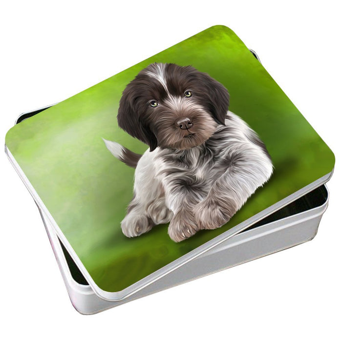 Wirehaired Pointing Griffon Puppy Dog Photo Storage Tin