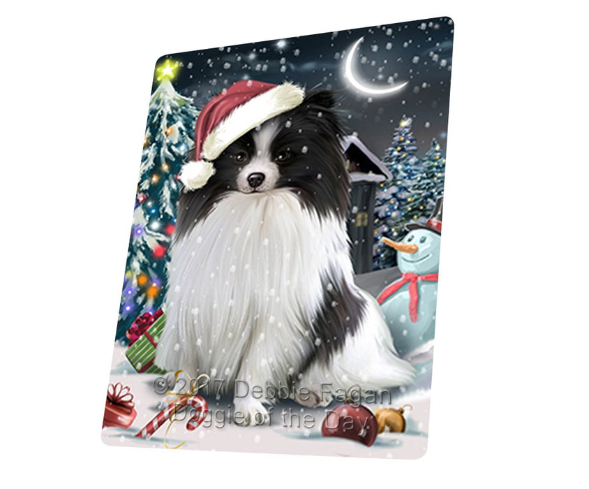 Have A Holly Jolly Christmas Pomeranians Dog In Holiday Background Magnet Mini (3.5" x 2") D203