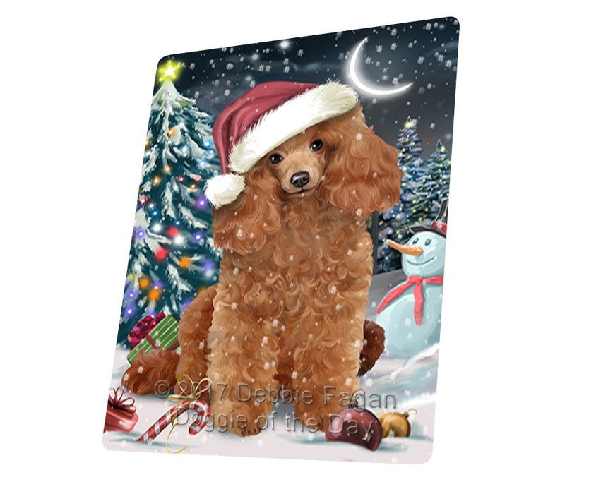 Have A Holly Jolly Christmas Poodles Dog In Holiday Background Magnet Mini (3.5" x 2") D110
