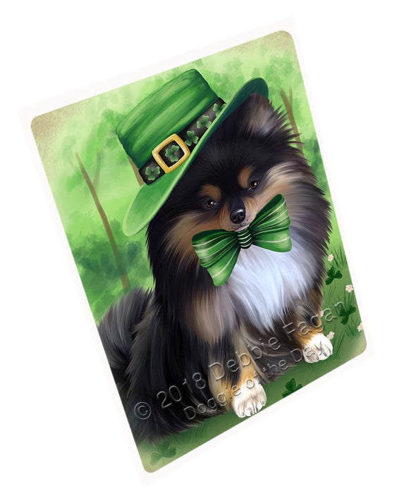 St. Patricks Day Irish Portrait Pomeranian Dog Large Refrigerator / Dishwasher Magnet RMAG55092