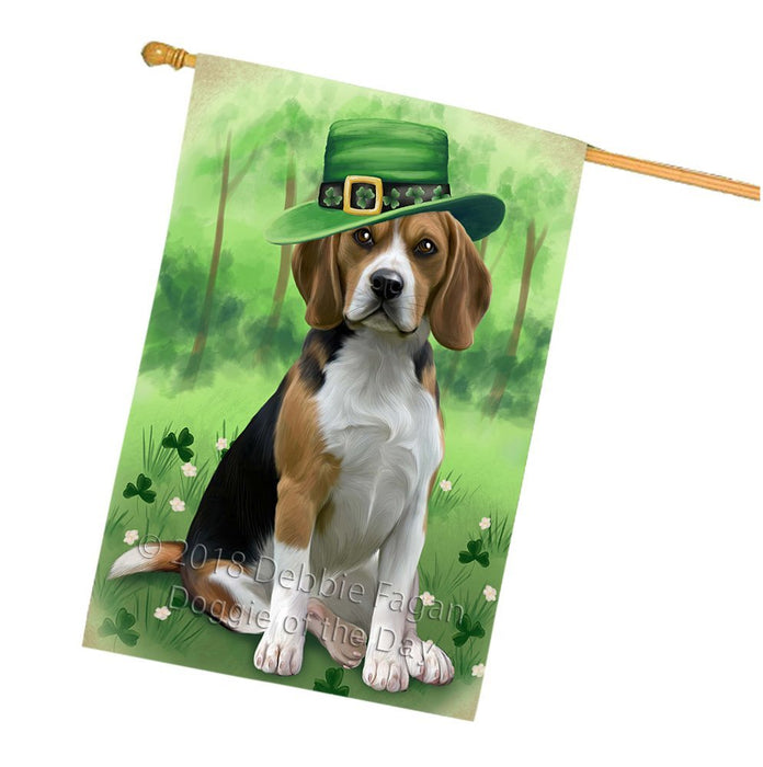 St. Patricks Day Irish Portrait Beagle Dog House Flag FLG49153