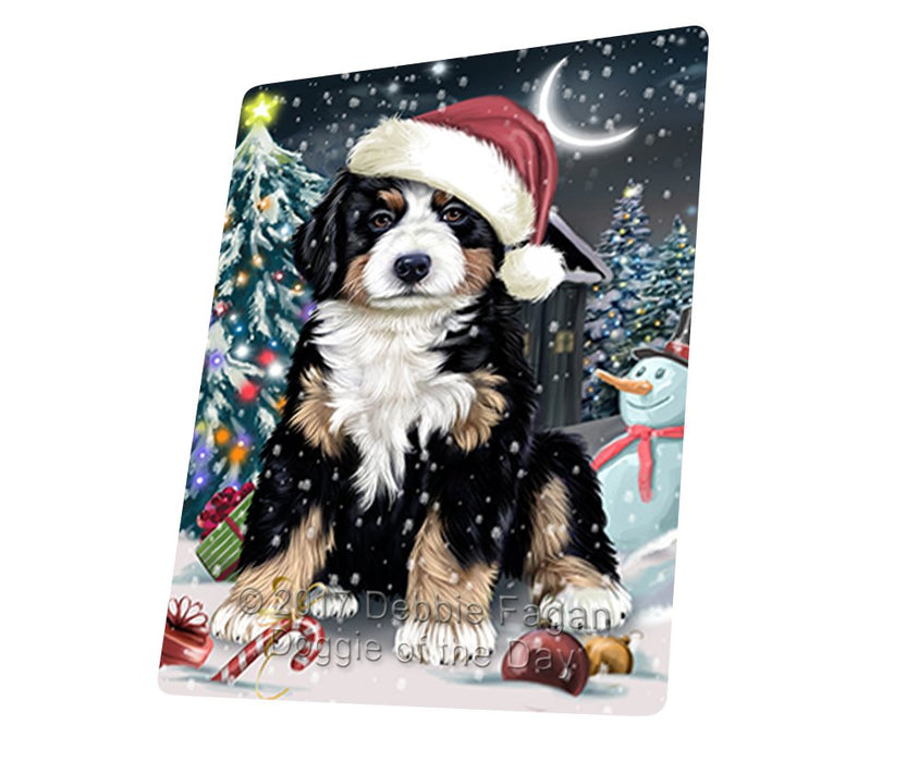 Have A Holly Jolly Christmas Bernese Mountain Dog In Holiday Background Magnet Mini (3.5" x 2") D052