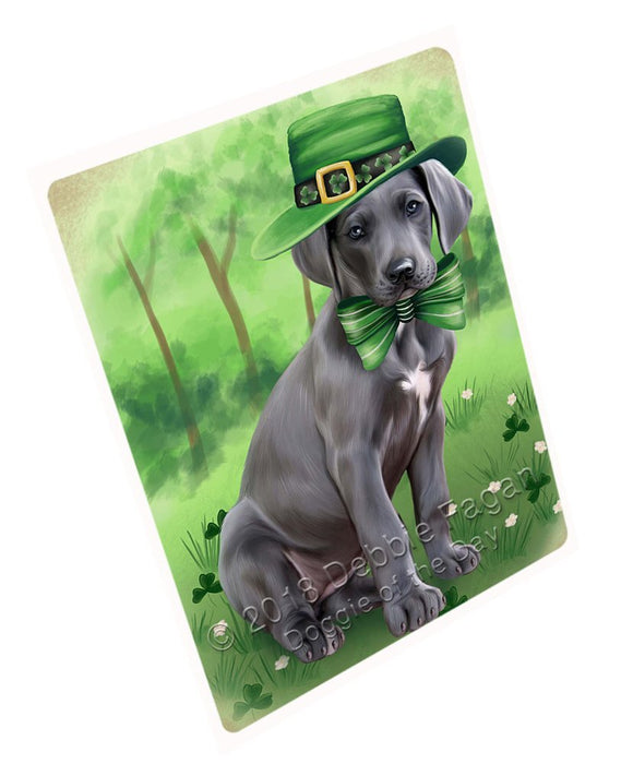 St. Patricks Day Irish Portrait Great Dane Dog Tempered Cutting Board C50310