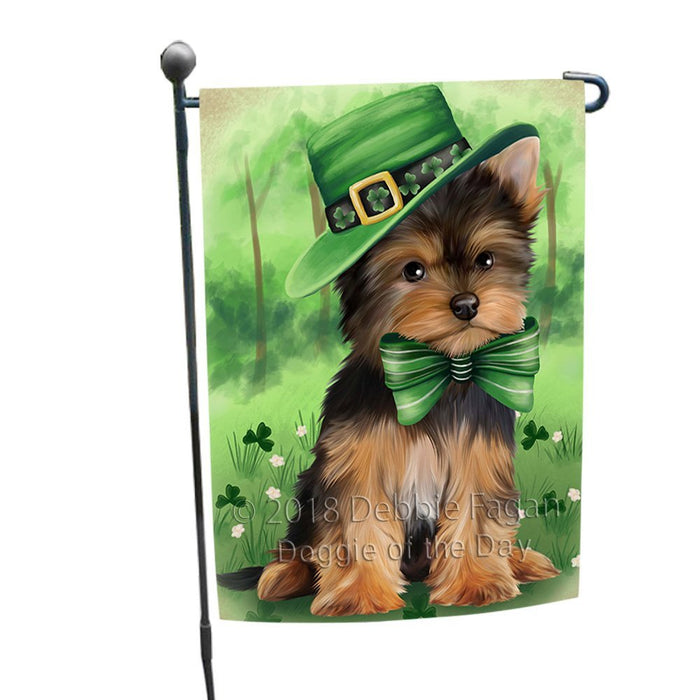 St. Patricks Day Irish Portrait Yorkshire Terrier Dog Garden Flag GFLG49224