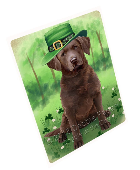 St. Patricks Day Irish Portrait Chesapeake Bay Retriever Dog Tempered Cutting Board C50175