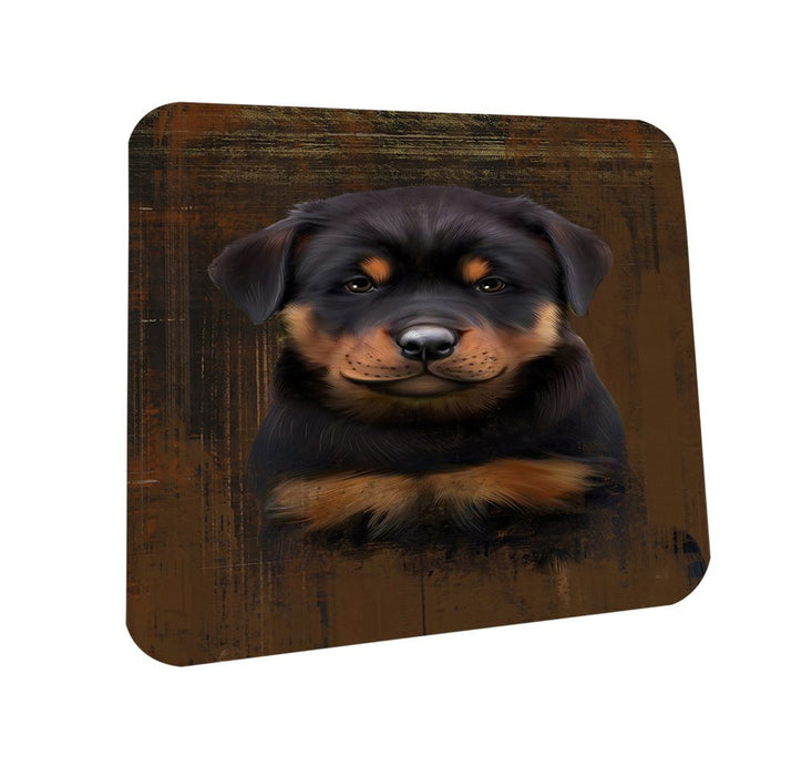 Rustic Rottweiler Dog Coasters Set of 4 CST48217