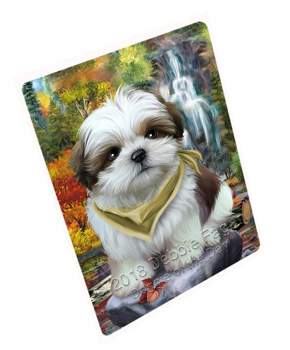 Scenic Waterfall Shih Tzu Dog Large Refrigerator / Dishwasher Magnet RMAG56826