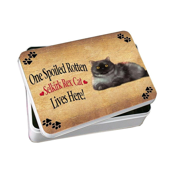 Selkirk Rex Spoiled Rotten Cat Photo Storage Tin