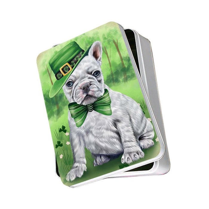 St. Patricks Day Irish Portrait French Bulldog Photo Storage Tin PITN48800